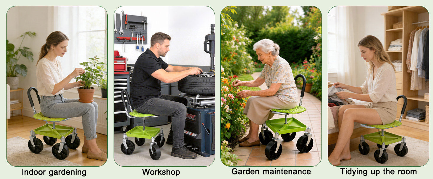 itoolmax garden rolling cart seat application
