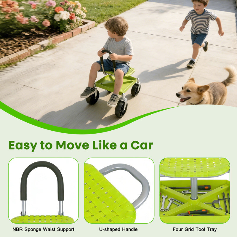 itoolmax garden rolling cart seat easy move