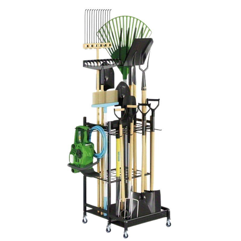 itoolmax garden tool organizer on wheels with 8 hooks