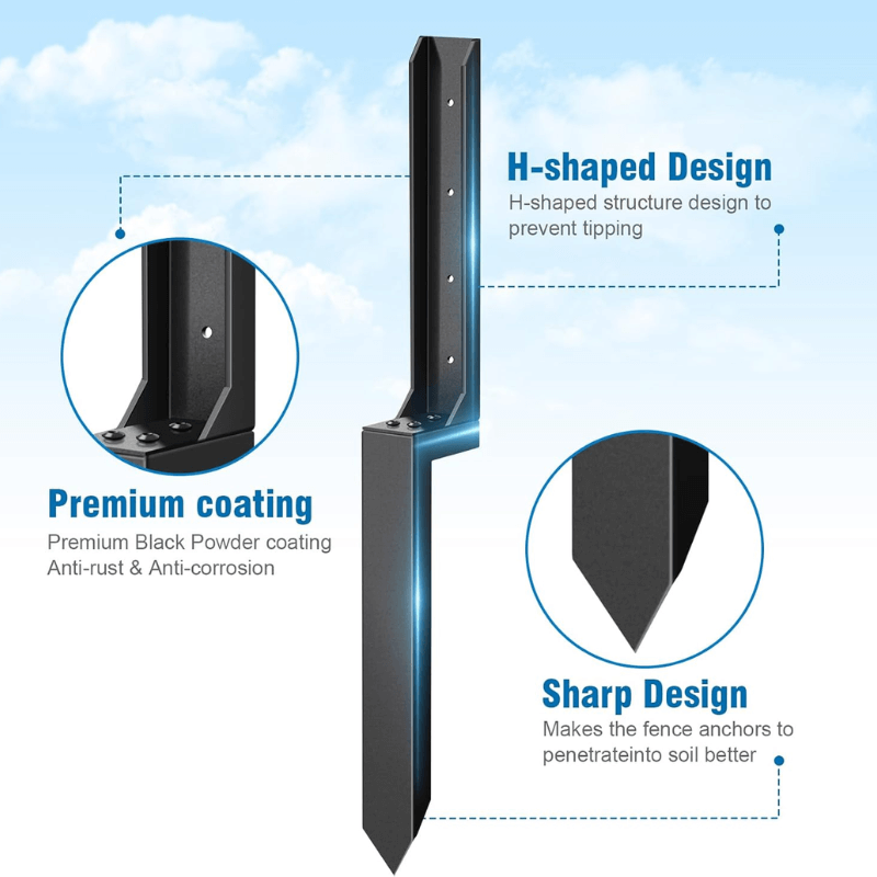 itoolmax heavy duty fence post repair kit h-shaped design