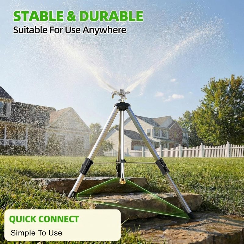 itoolmax impact tripod sprinkler for lawn garden durable