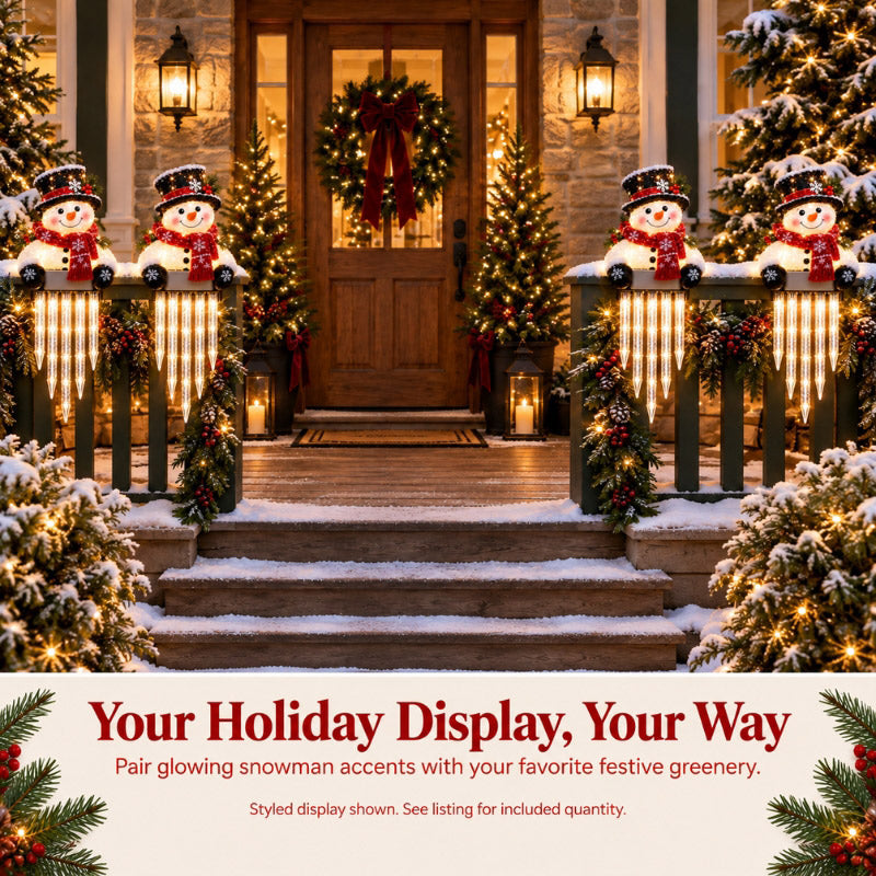 itoolmax light up snowman christmas icicle light decor for festive
