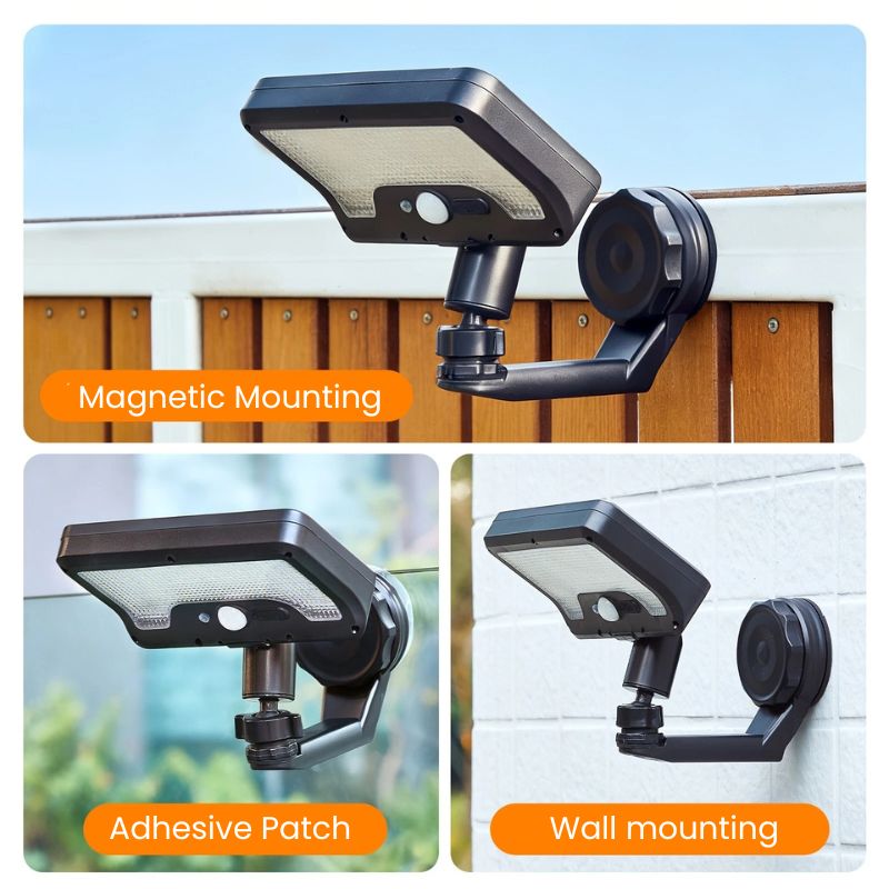 itoolmax magnetic solar light 600lm waterproof outdoor 3 no drill installs