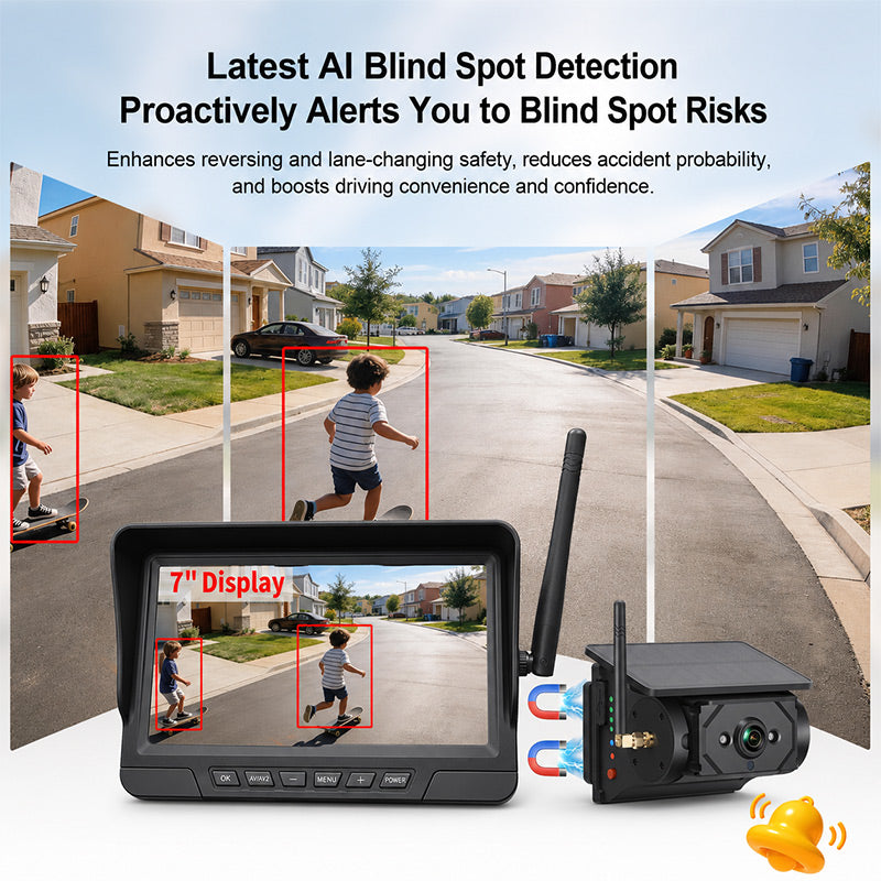 itoolmax magnetic solar wireless backup camera ai blind spot detection