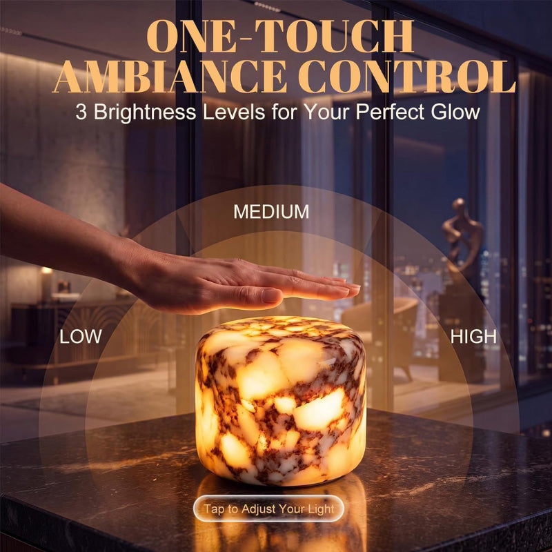 itoolmax marble lamp cordless bedside lamp with 3 lighting levels