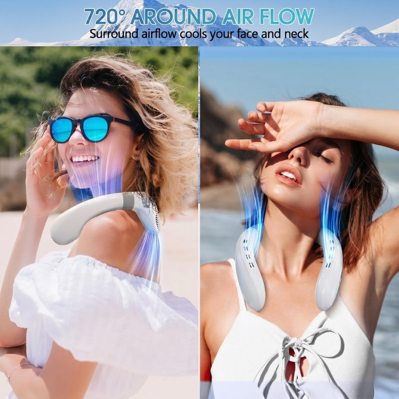 itoolmax portable neck fan 720°wind blowing