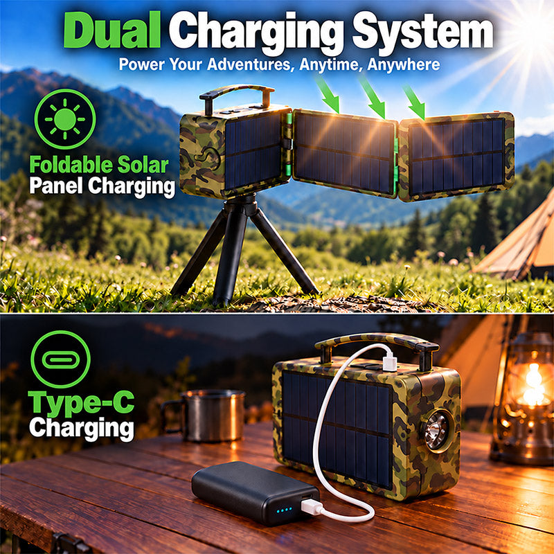 itoolmax portable solar camping lantern dual charging system
