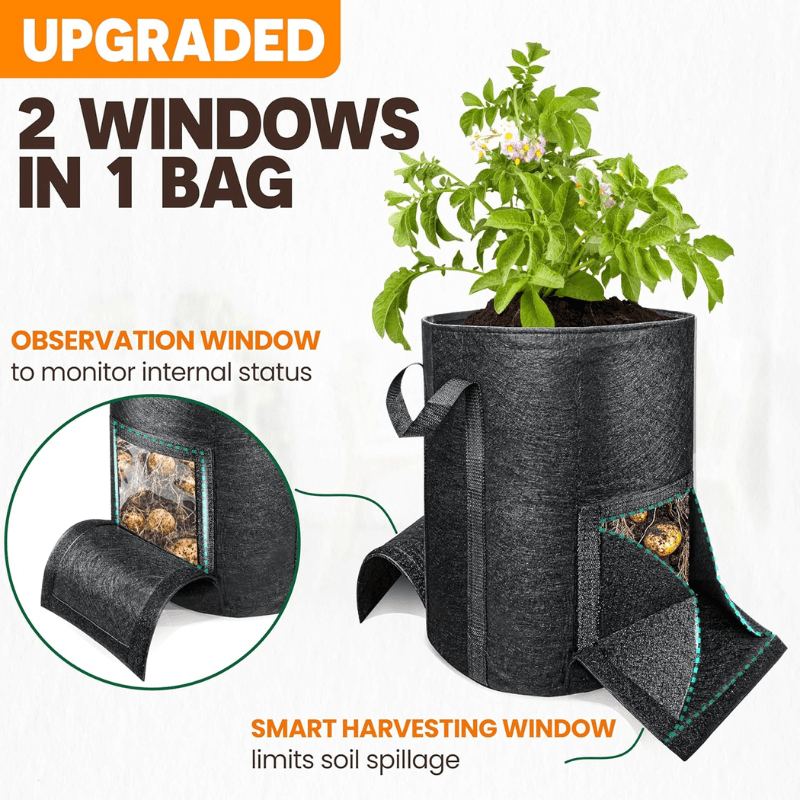 itoolmax potato grow bags with dual window