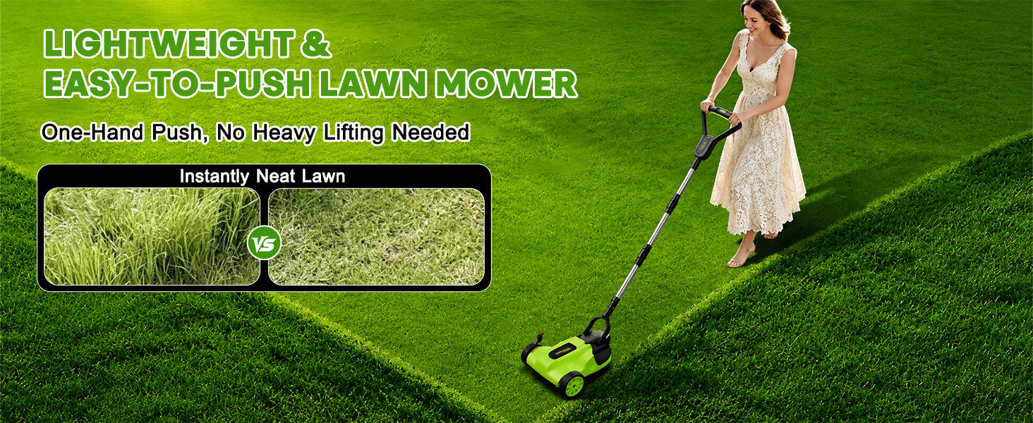 itoolmax small electric lawn mower easy to push