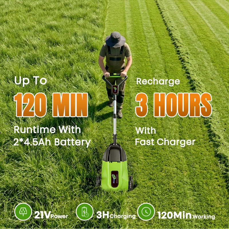 itoolmax small lawn mower up to 120 min runtime