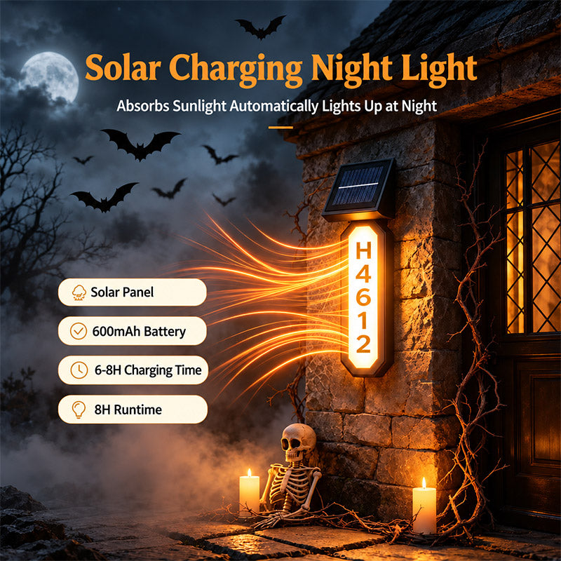 itoolmax solar address sign house number light with 600mah battery