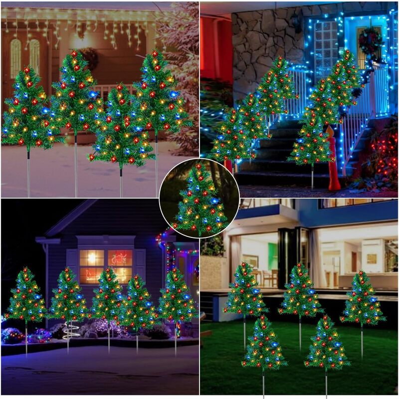 itoolmax solar christmas tree lights with 4 vibrant colors multifunction