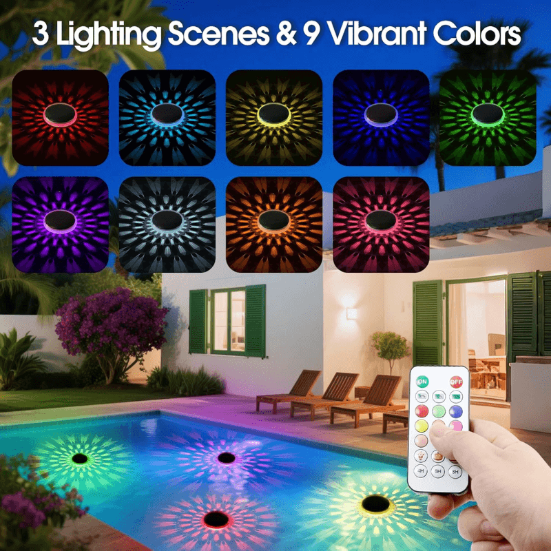 itoolmax solar floating pool lights 3light secenes & 9 vibrant colors