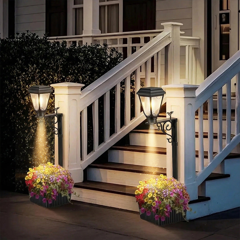 itoolmax solar light planter pot for garden door