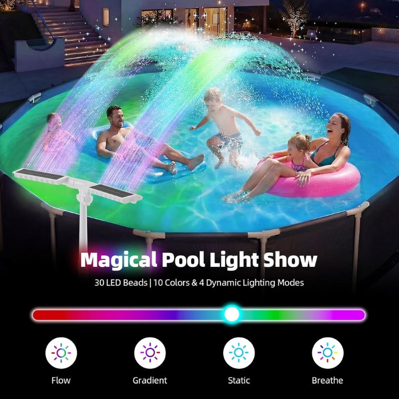 itoolmax solar pool fountain with 4 dynamic lighting modes