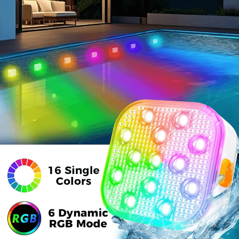 itoolmax submersible led pool lights 6 dynamic rgb mode
