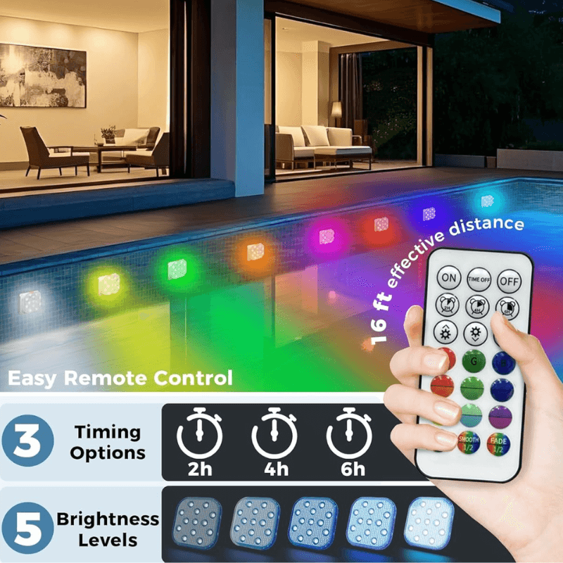 itoolmax submersible led pool lights smart time setting