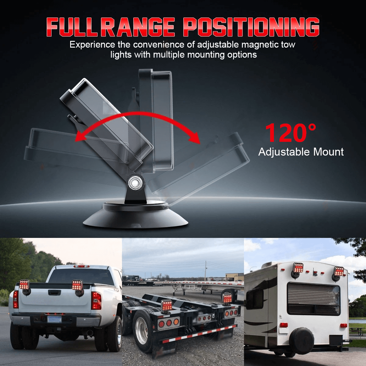 itoolmax wireless trailer lights 120 adjustable mount