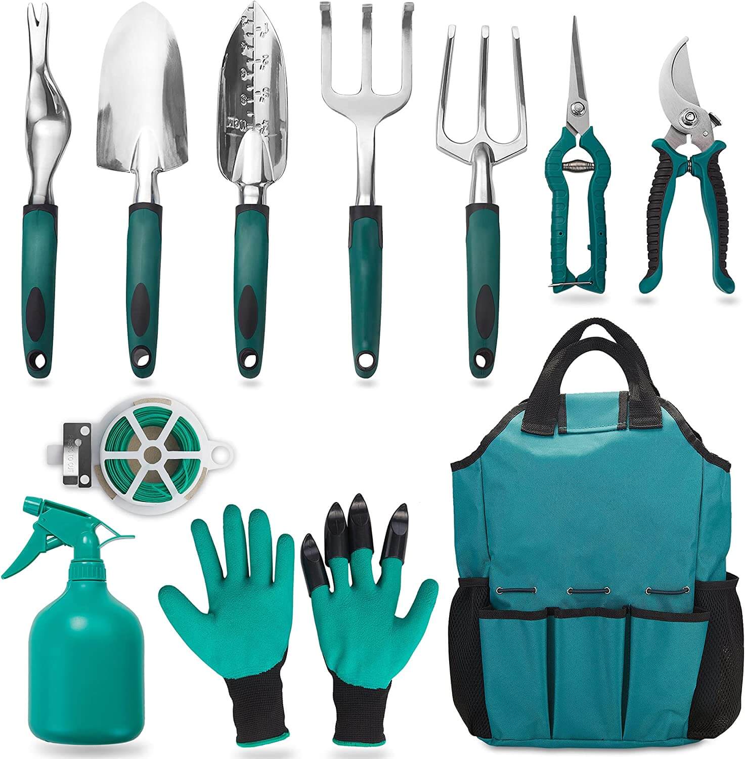 olmsted forge garden tool set 11 Pcs Aluminum Alloy Garden Tool Set – Duty Aluminum Alloy Gardening Kit with Tote Bag, Hand Tools for Planting, Weeding, Pruning & Transplanting