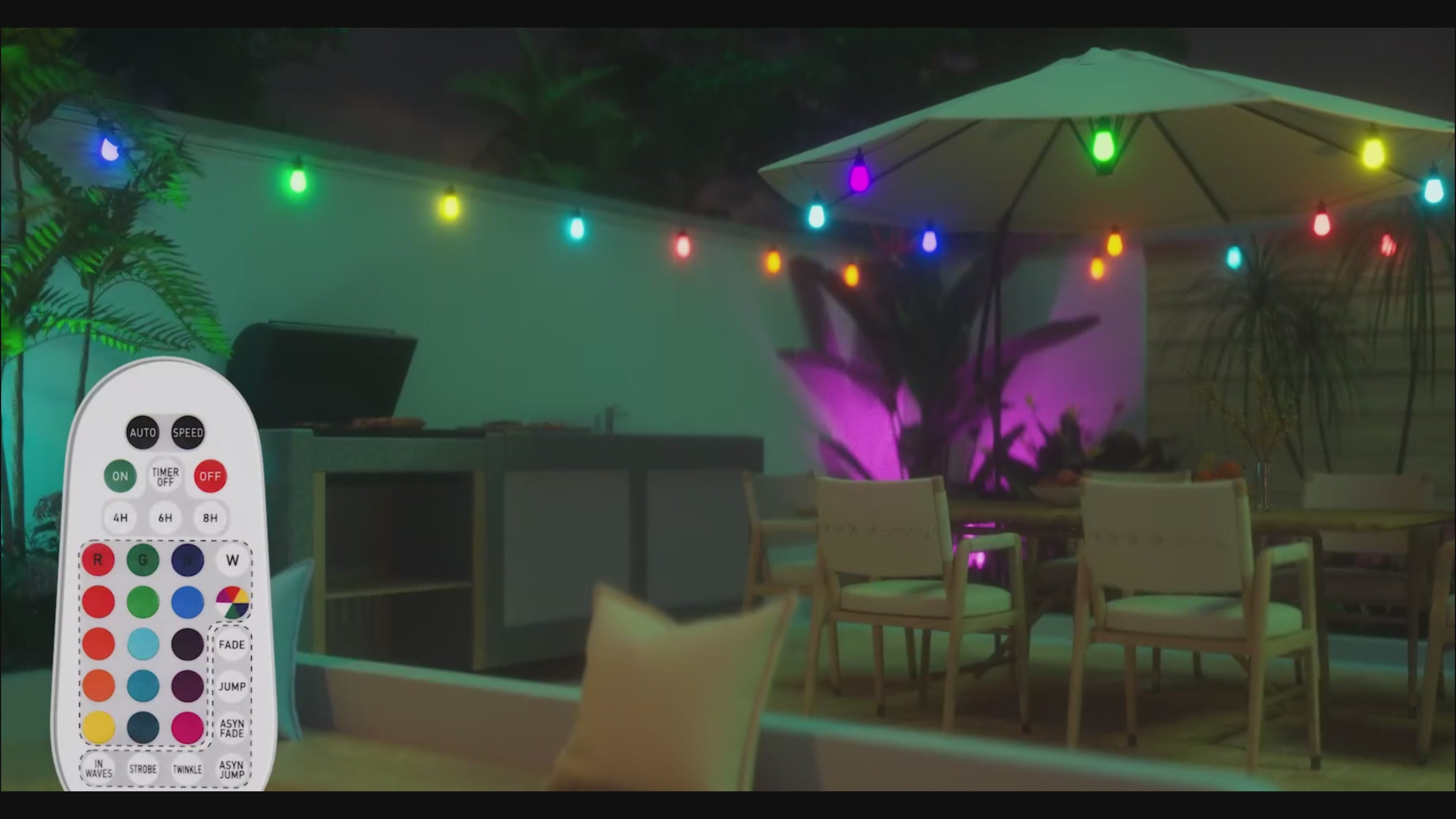 Video laden: smart rgb outdoor string lights new itoolmax