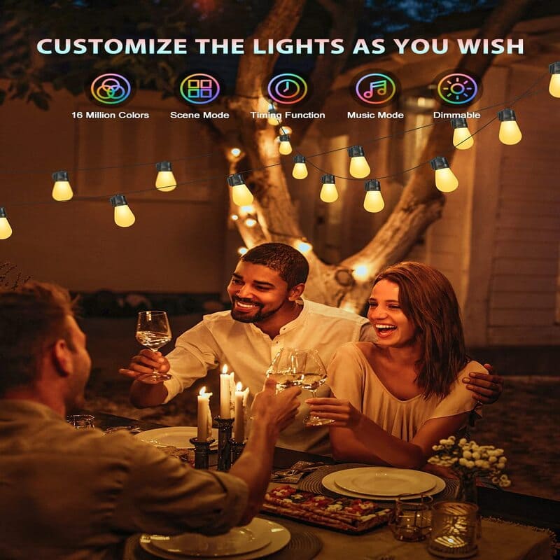 smart rgb outdoor string lights customize itoolmax