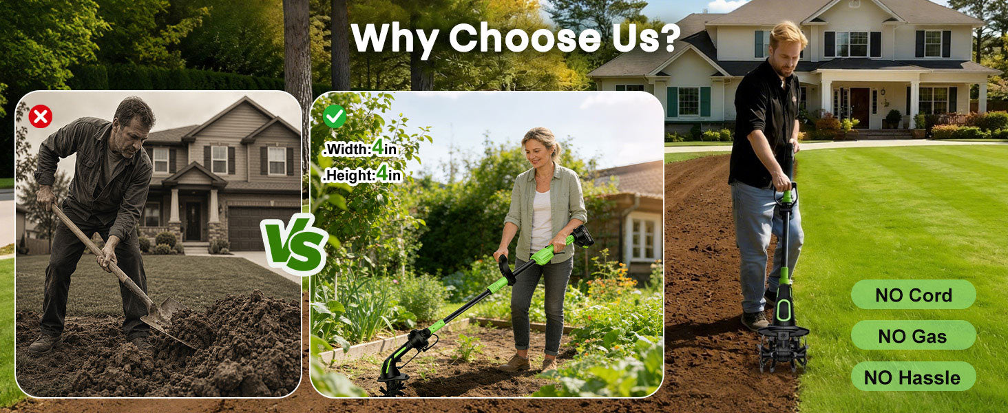 why choose itoolmax 2 in 1 cordless cultivator