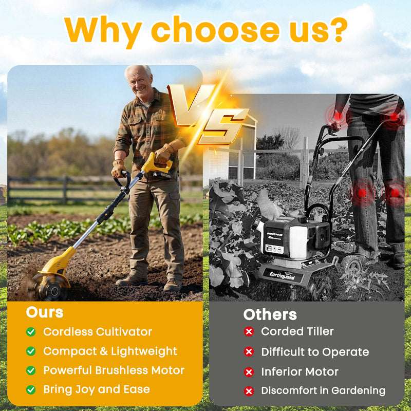 why choose itoolmax cordless tiller electric cultivator
