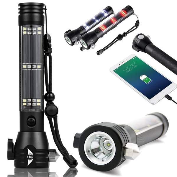 9 in 1 Emergency Solar Power Flashlight 1 pack