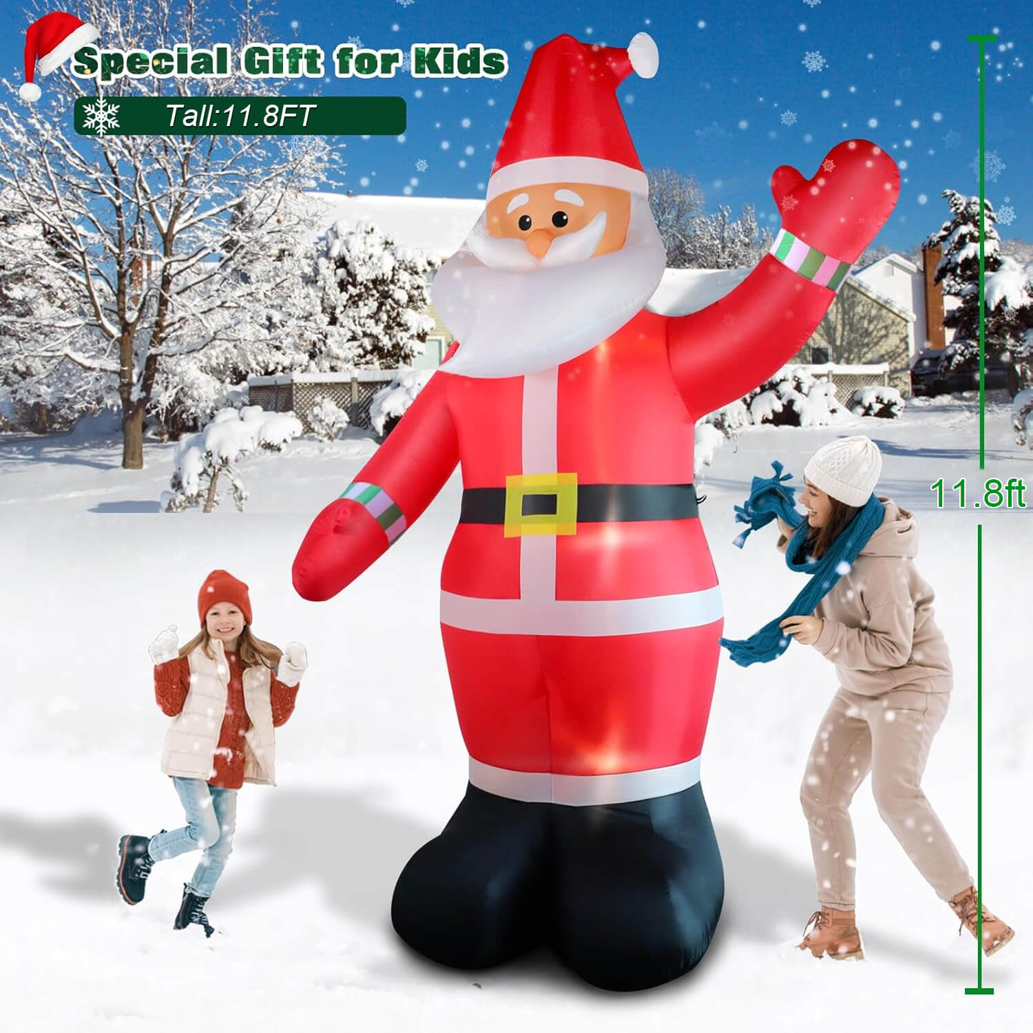 11.8ft Airblown Christmas Inflatable Santa Claus itoolmax