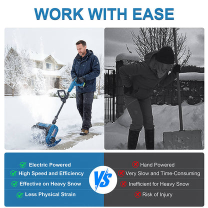 12inches cordless snow shovel blue work easy itoolmax