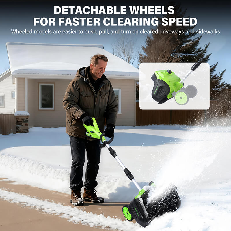 16inch electric snow shovels detachable wheel itoolmax