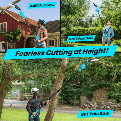 2 in 1 chainsaw with pole saw kit adjust cutting hight itoolmax