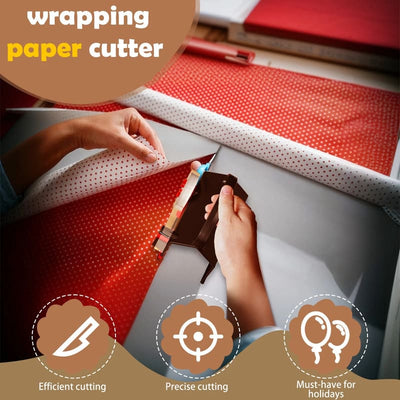 2 in 1 Wheel Wrapping Paper Cutter & Tape Dispenser Set