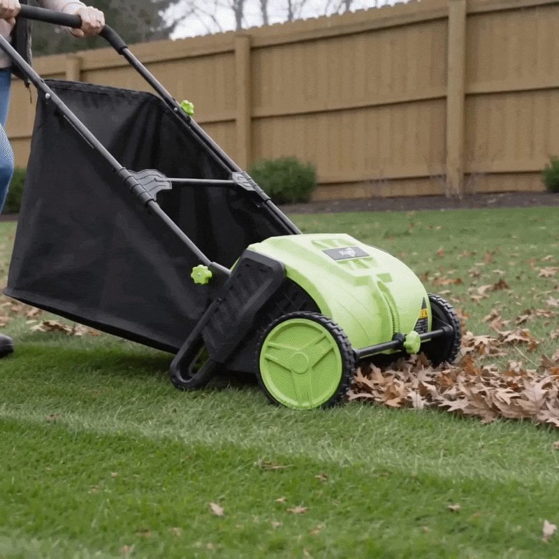 22 inches push lawn sweeper product video