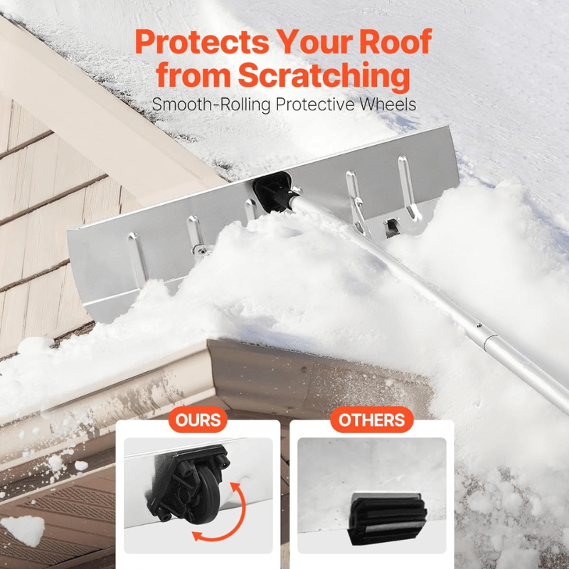 26inches snow roof rake itoolmax dual wheel
