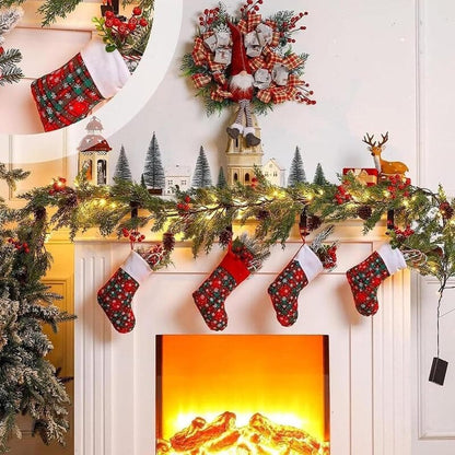 2 In 1 Adjustable Christmas Garland and Stocking Hanger fireplace_itoolmax