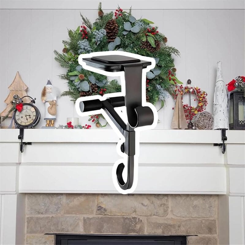 2 In 1 Adjustable Christmas Garland and Stocking Hanger black one_itoolmax