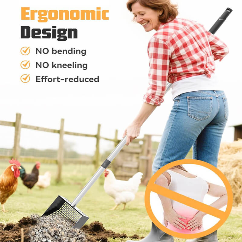 2 in 1 Chicken Poop Scooper & Rake