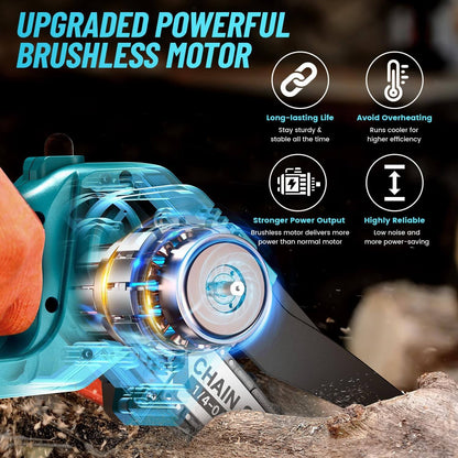 4 in 1 Cordless Pole Pruning Shears with 14ft Extension Chainsaw