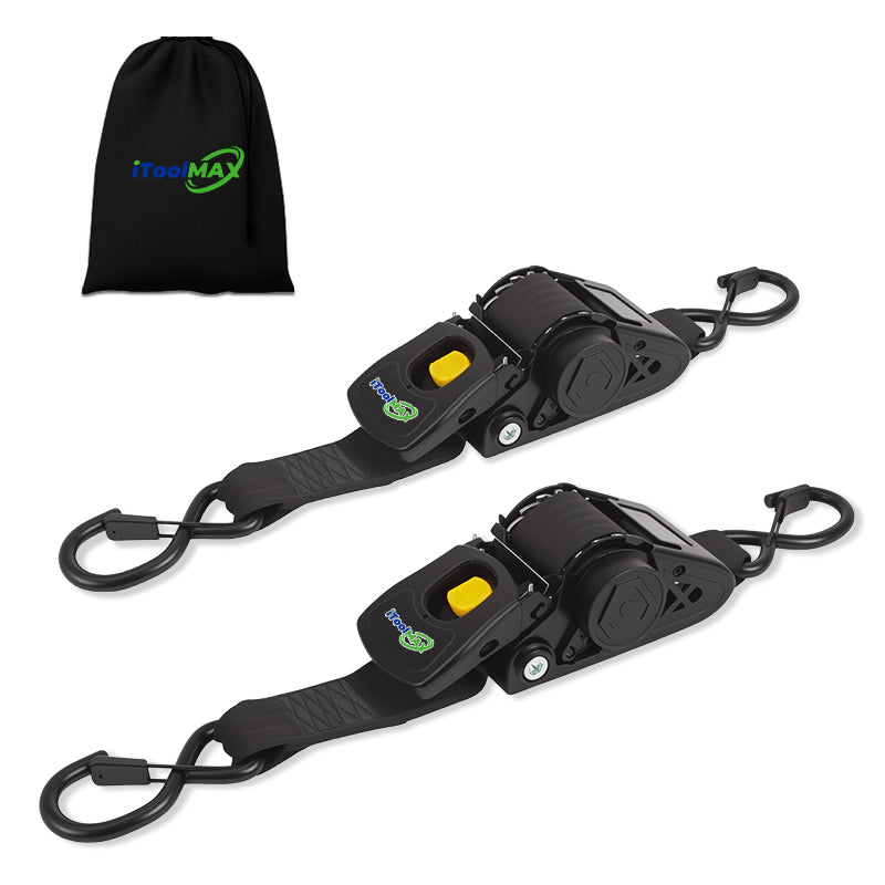 2pcs auto self retractable ratchet straps itoolmax