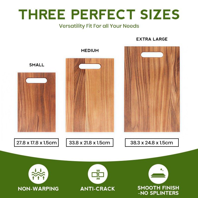 3 pcs wood cutting board set  include 3 size for all your needs
