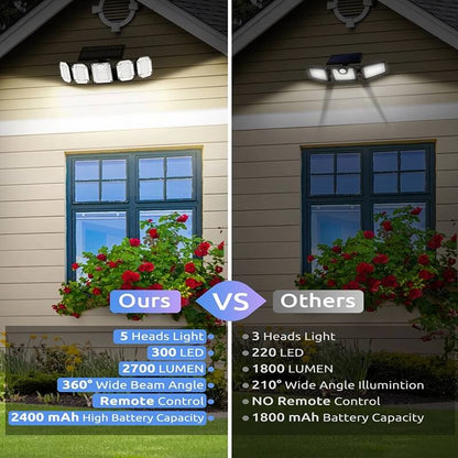 5 Heads Solar Outdoor Lights