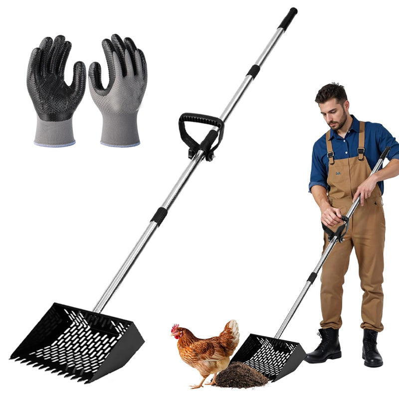 Metal Poop 3 in 1 Metal Poop Scooper & Rake & Screen, For Chickens, Dogs, Horses ...