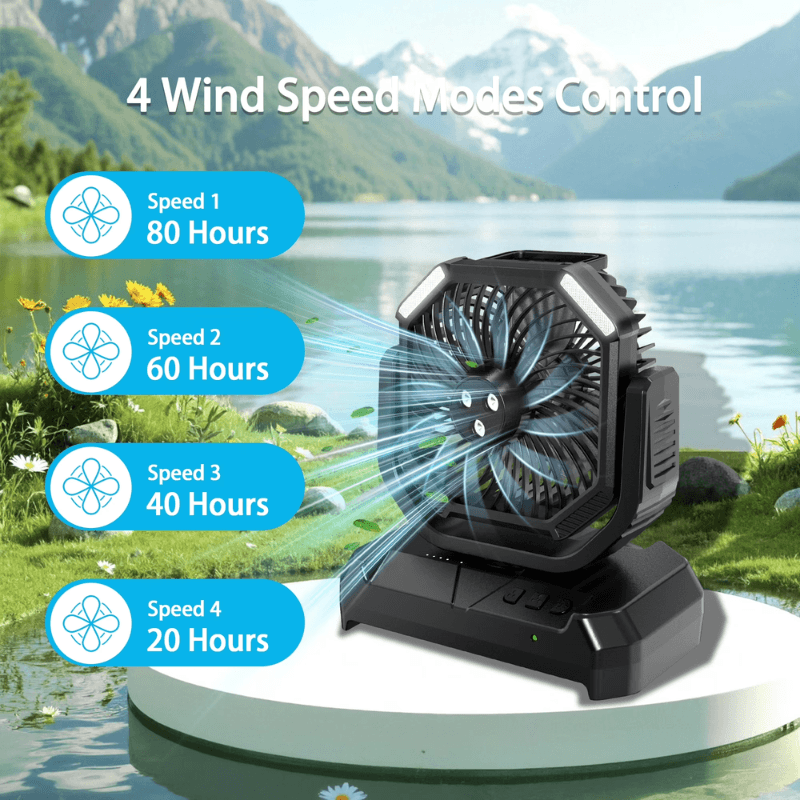 4 in 1 Mist Camping Fan with 6L Bucket