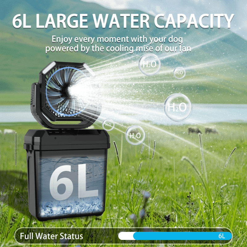 4 in 1 Mist Camping Fan with 6L Bucket