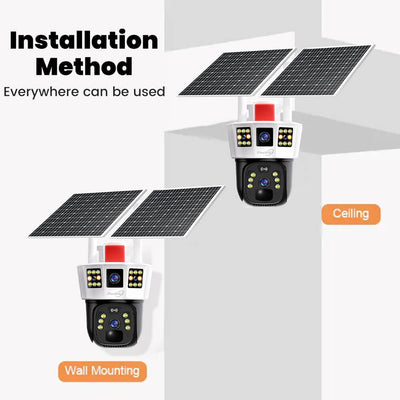 4MP Dreifach-Objektiv kabellose Solarkamera