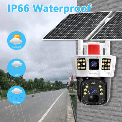 4MP Dreifach-Objektiv kabellose Solarkamera