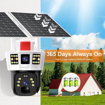 4MP Dreifach-Objektiv kabellose Solarkamera