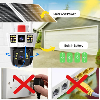 4MP Dreifach-Objektiv kabellose Solarkamera