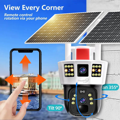 4MP Dreifach-Objektiv kabellose Solarkamera